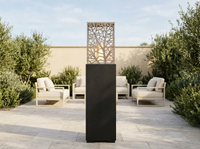 American Fyre Designs Magnolia Lantern 16" Square Gas Fire Tower - Black Lava — alternate view