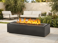 Napoleon Patioflame 48" Linear Gas Fire Pit - Hammertone Pewter Cabinet — outdoor setting