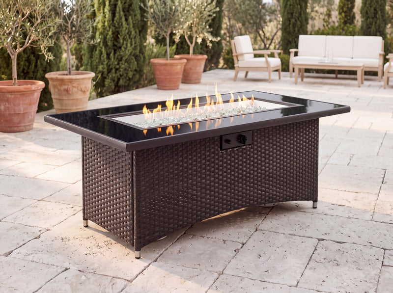 Montego Linear Brown Gas Fire Pit Table — alternate view