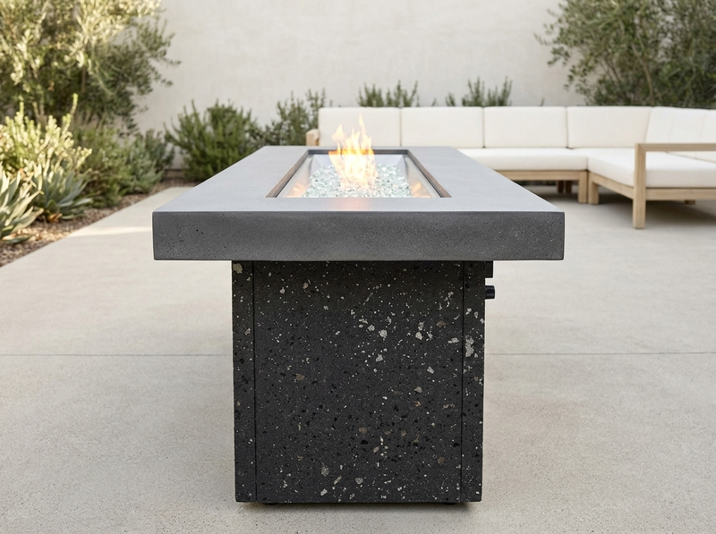 Key Largo Black Supercast Manual Linear Gas Fire Pit — alternate view