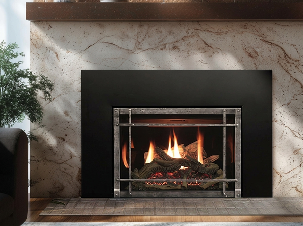 Empire Rushmore TruFlame 30" Direct Vent Gas Fireplace Insert — room setting. AI-assisted visualization; shown fronts, liners, media and surroundings may be optional.