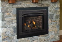 IronStrike Madison Park 27" Direct Vent Gas Fireplace Insert - Model MADISON PARK 27 — room setting. AI-assisted visualization; shown fronts, liners, media and surroundings may be optional.