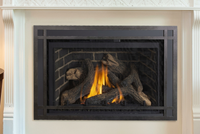 IronStrike Madison Park 32" Direct Vent Gas Fireplace Insert - Model MADISON PARK 32 — room setting. AI-assisted visualization; shown fronts, liners, media and surroundings may be optional.