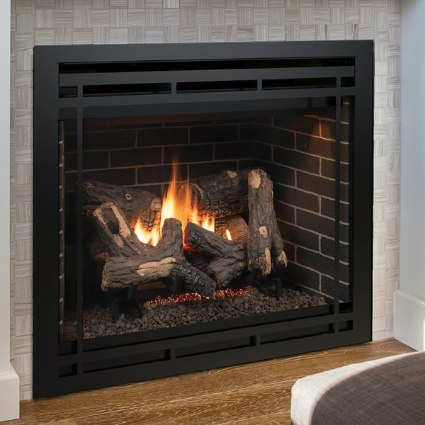 Superior DRT4245. Shown with optional Craftsman front and Blackstone liner. AI-assisted editorial visualization preserving the manufacturer-photographed installation. Optional accessories are not represented as included in the base price. Installation must follow the supplied model-specific manual.