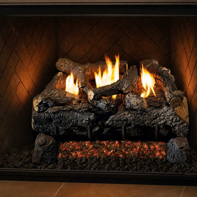 Ventless gas logs — Peterson Real Fyre Evening Fyre Charred Ventless Gas Log Set