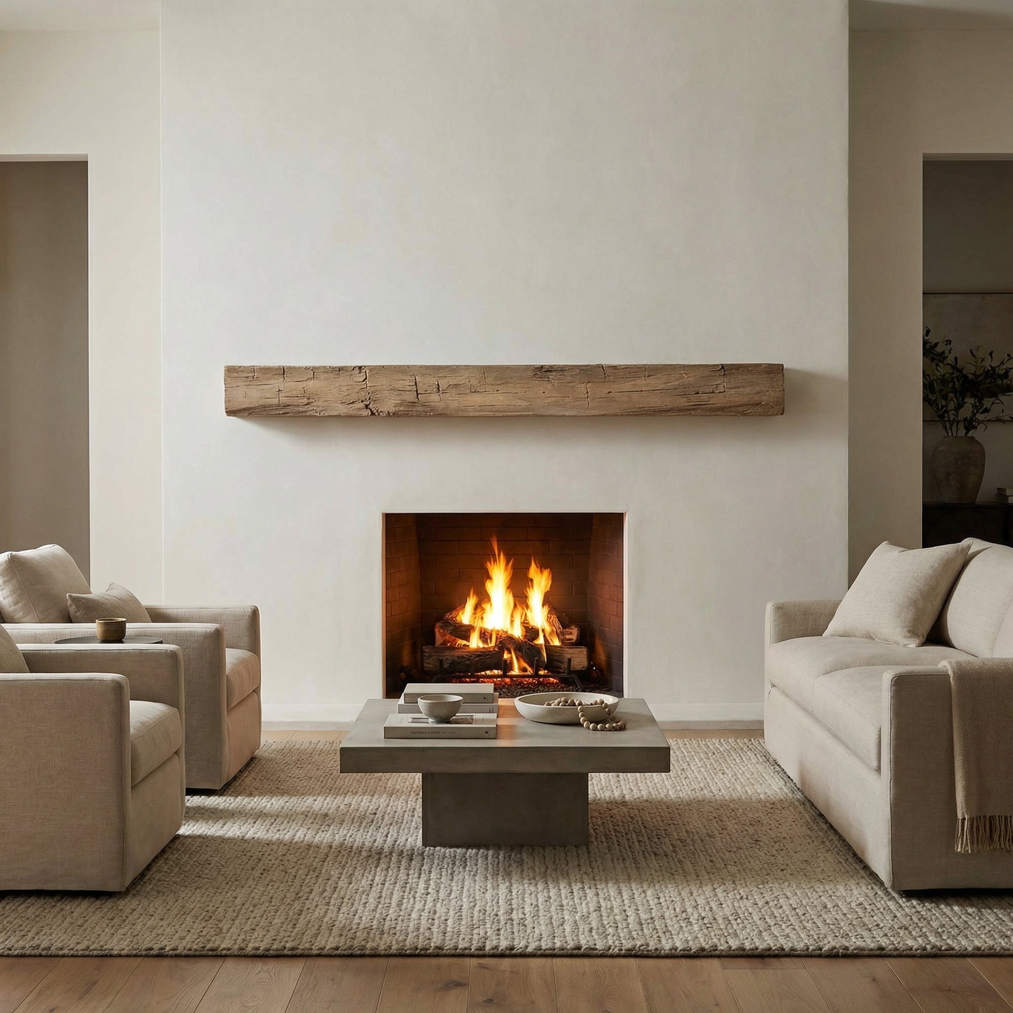 Hayloft Non-Combustible Concrete Mantel Shelf Pale Honey Finish