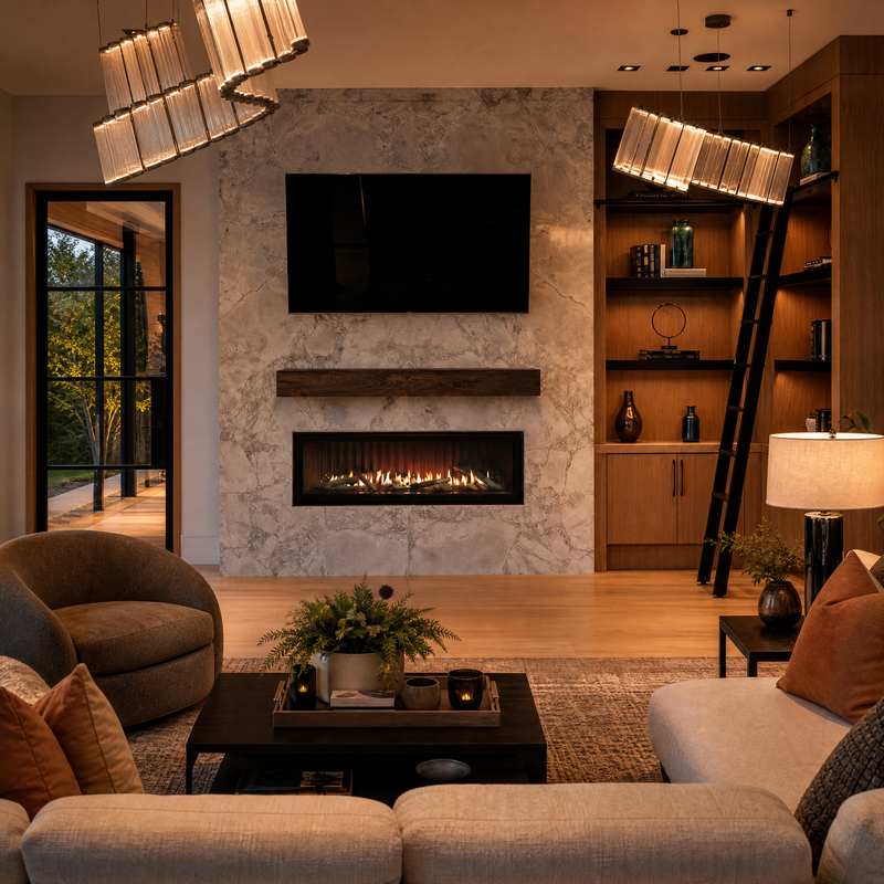 Empire Boulevard 60" Direct Vent Linear Gas Fireplace — lifestyle