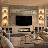 Empire Boulevard 60" See-Through Vent-Free Linear Gas Fireplace — lifestyle