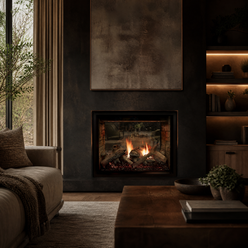 Empire Rushmore TruFlame See-Through 40" Direct Vent Gas Fireplace — lifestyle