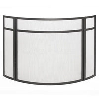 Three Panel Fireplace Screen with Black Finish