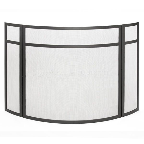 Three Panel Fireplace Screen with Black Finish