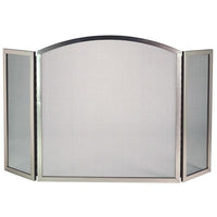 3-Panel Satin Nickel Arched Fireplace Screen