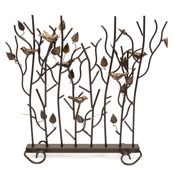 Birds Summer Fireplace Screen