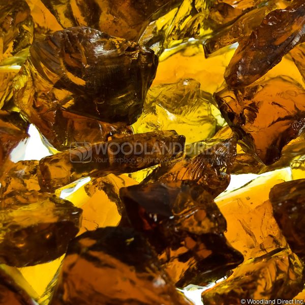 Krystal Fire - Fire Glass - 1/4"-1/2" Amber Ice
