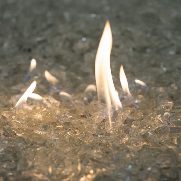 Krystal Fire - Fire Glass - 1/2"-1" Clear Ice - 10lbs