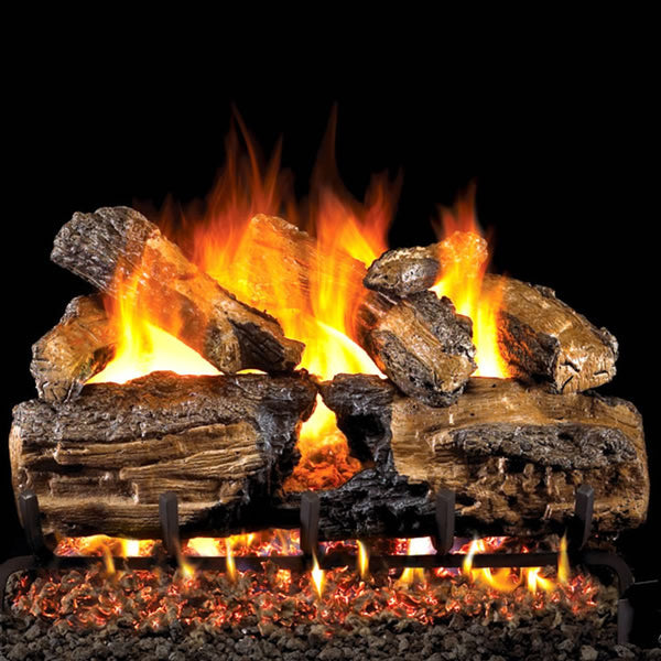 18" Burnt Split Outdoor Vented Gas Log Set | Real Fyre