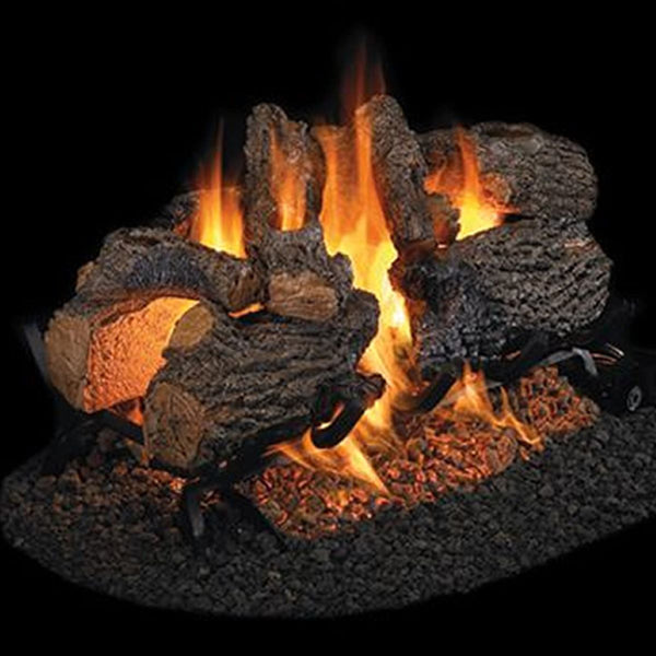 18" Charred Oak See-Through Vented Gas Log Set | Real Fyre