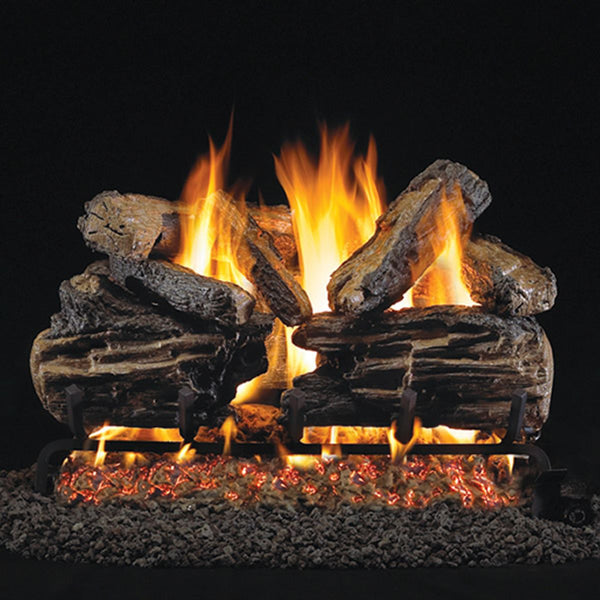 30" Charred Split Vented Gas Log Set | Real Fyre