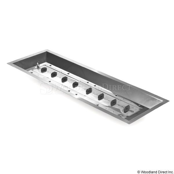Rectangular Stainless Steel Crystal Fire Plus Burner - 42"