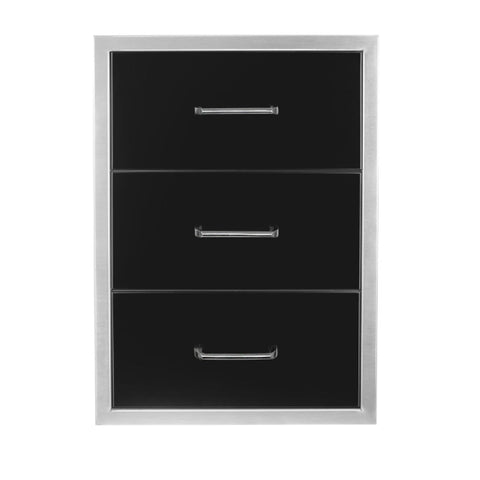 Wildfire Outdoor Triple Drawer 19"x26" - Black