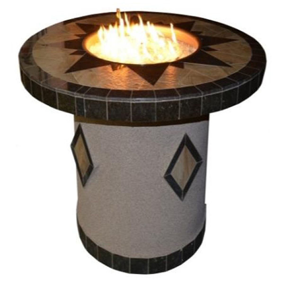OPT-5545 Round Dining Gas Fire Table - 48" - NG