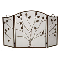 Vineyard 3-Panel Bronze Arched Fireplace Screen