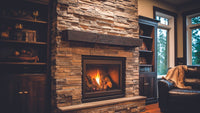 Farmhouse Rustic Concrete Mantel Shelf – Non-Combustible Fireplace Mantel in Roasted Chestnut Finish by Lexington Hearth