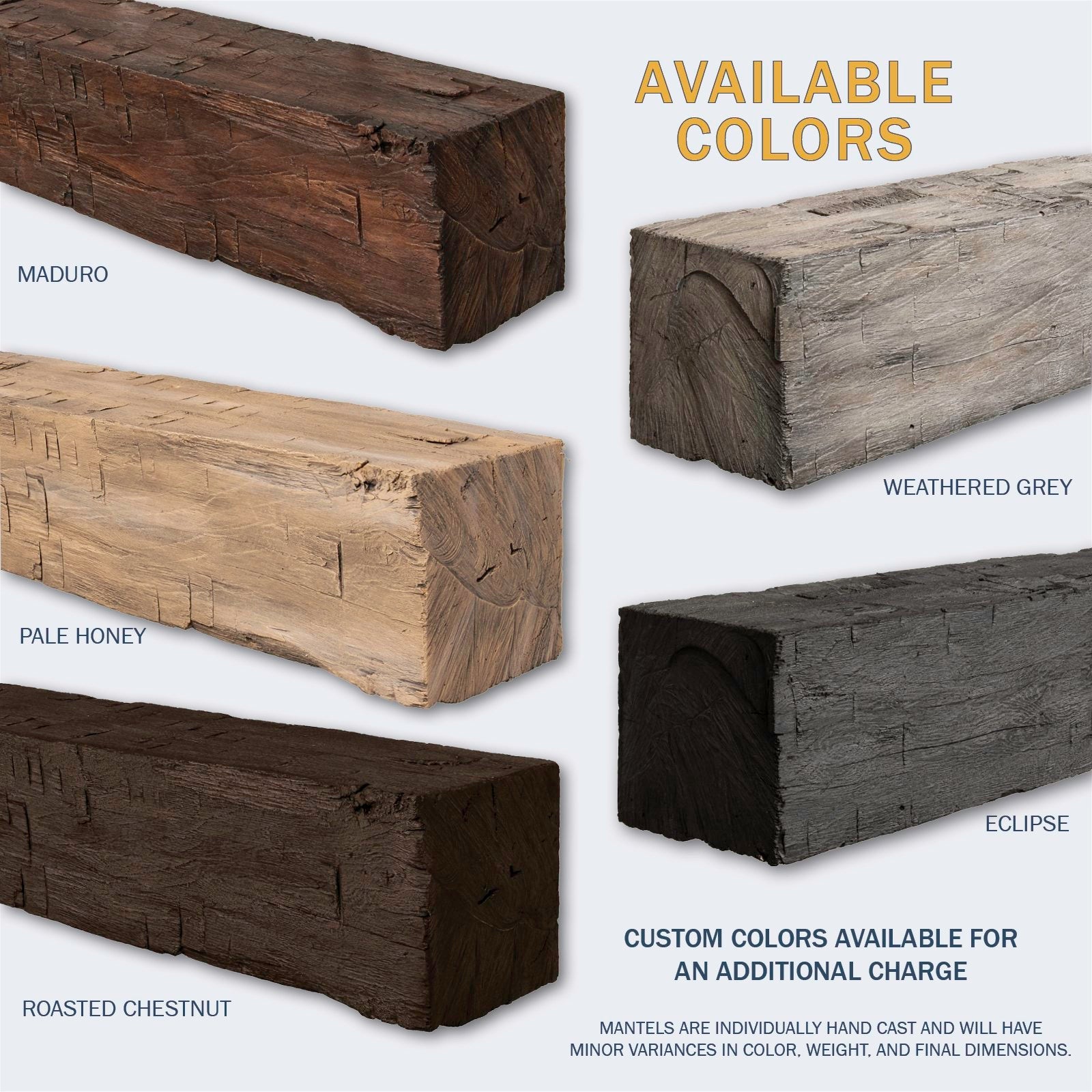 Farmhouse Rustic Concrete Mantel Shelf – Non-Combustible Fireplace Mantel in Weathered Grey Finish by Lexington Hearth