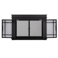 Finley Flat Black Masonry Fireplace Door | Standard Sizes - ExceptionalFire