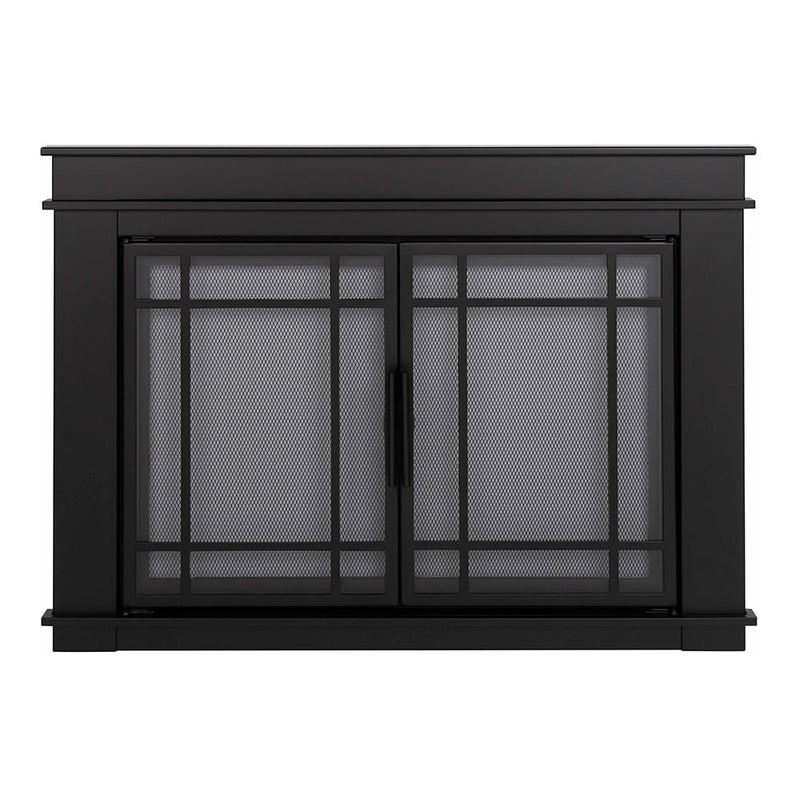 Finley Flat Black Masonry Fireplace Door | Standard Sizes - ExceptionalFire