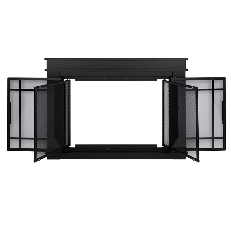 Finley Flat Black Masonry Fireplace Door | Standard Sizes - ExceptionalFire