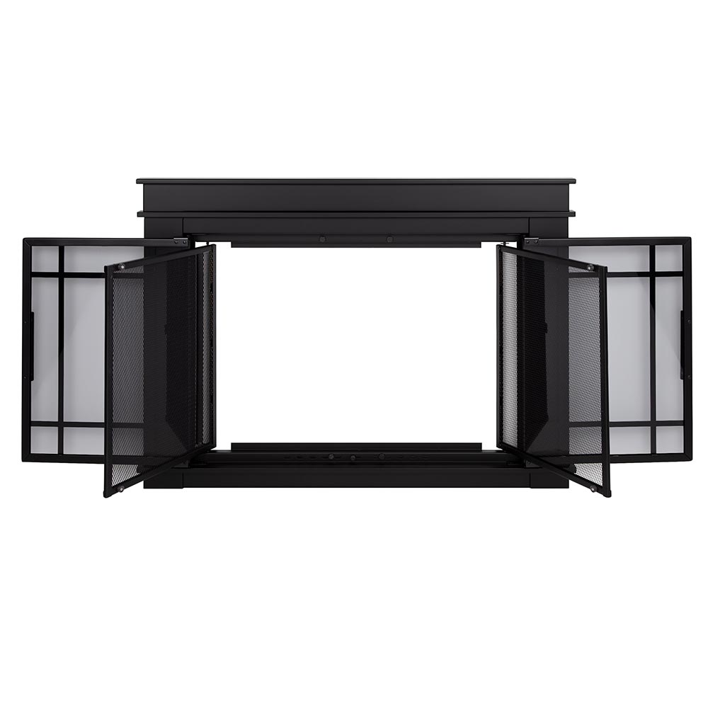 Finley Flat Black Masonry Fireplace Door | Standard Sizes - ExceptionalFire