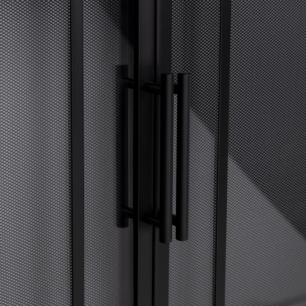 Finley Flat Black Masonry Fireplace Door | Standard Sizes - ExceptionalFire