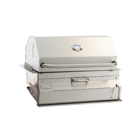 Fire Magic 12-SC01C-A 24-inch built-in stainless steel charcoal grill with smoker hood and analog thermometer