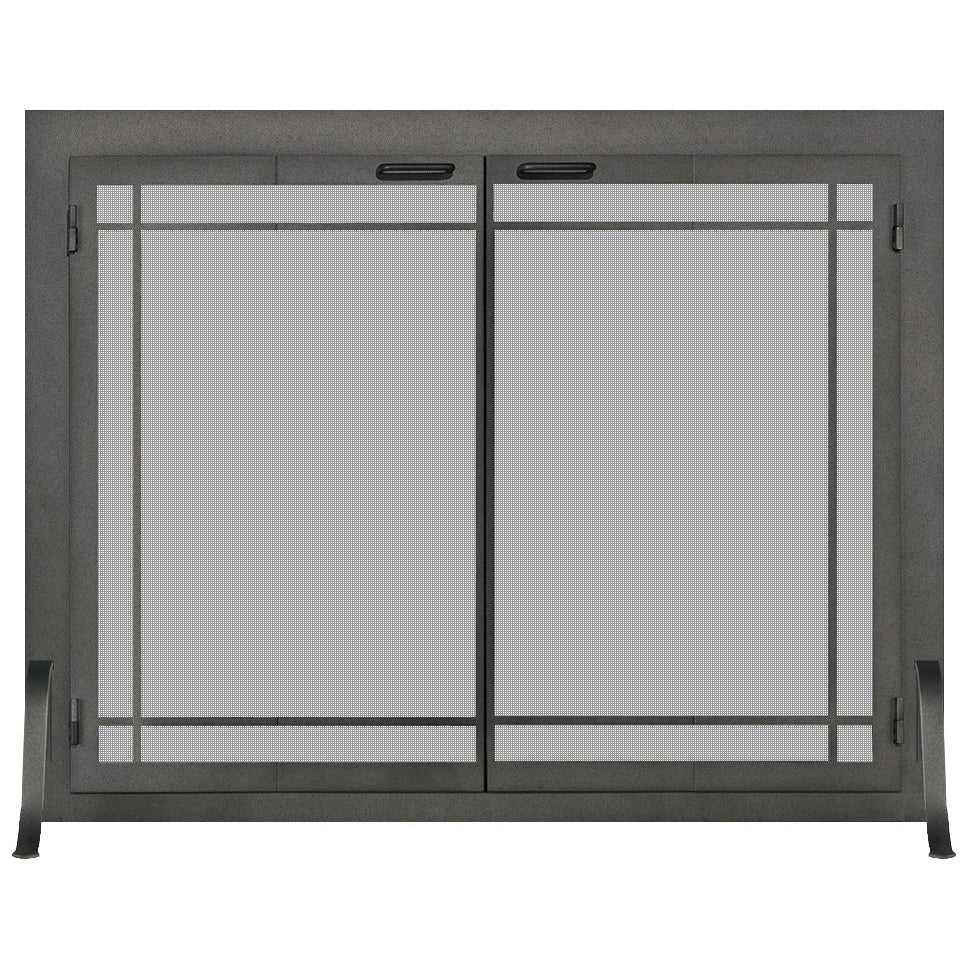 Fireplace Screen With Operable Doors Custom Size 21 Finishes - Carolina - ExceptionalFire