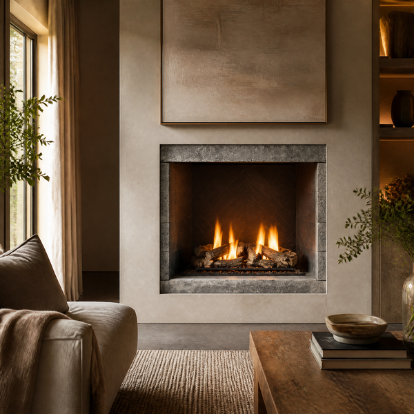 FireRock 30" See-Through Vent-Free Masonry Gas Fireplace - Model VENTLESS ST 30 — lifestyle