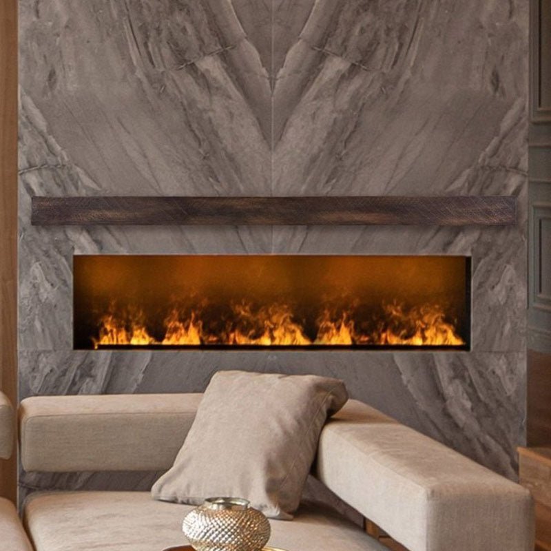 Flat Sawn Non-Combustible Concrete Mantel Shelf Maduro Finish - ExceptionalFire