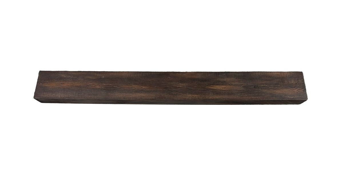 Flat Sawn Non-Combustible Concrete Mantel Shelf Maduro Finish - ExceptionalFire