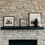 Non-Combustible Metal Fireplace Mantel Shelf | Custom Floating Mantel, Black
