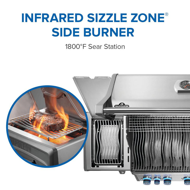 Napoleon Rogue PRO-S 625 RSIB Gas Grill with Infrared Side & Rear Burner - Stainless Steel
