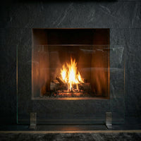 Custom Free Standing Fireplace Screen Elite Rectangle with Handles