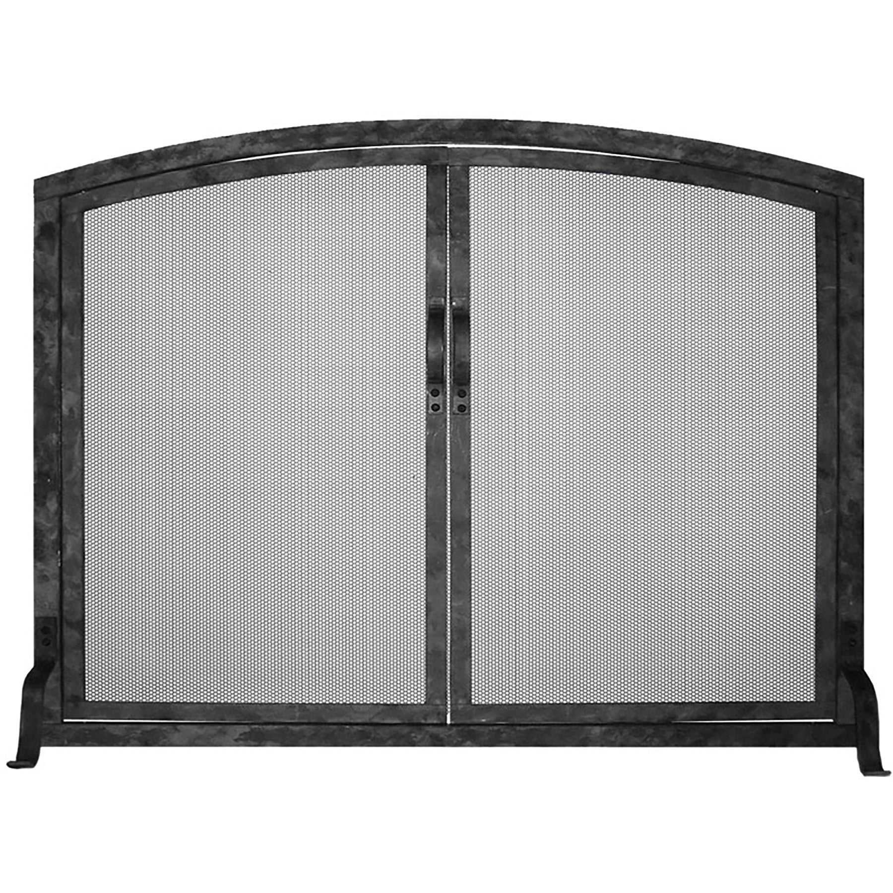 Free Standing Fireplace Screen Custom Made Craftsman Forged Working Doors - ExceptionalFire