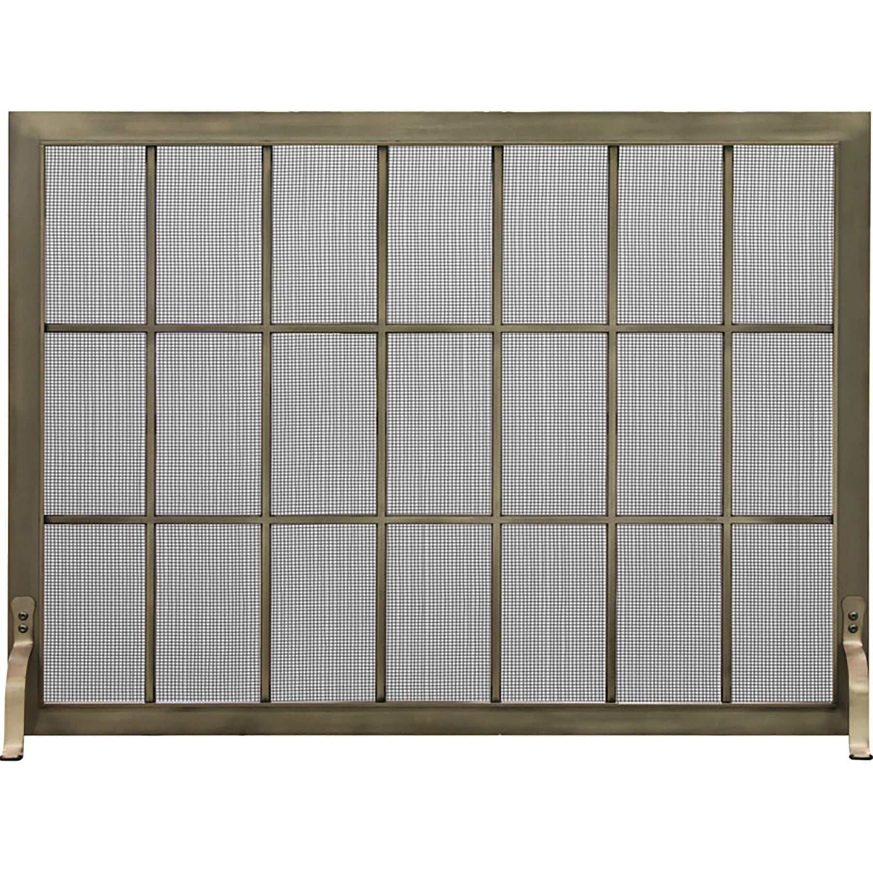 Free Standing Fireplace Screen Custom Made Industrial Rectangle - ExceptionalFire