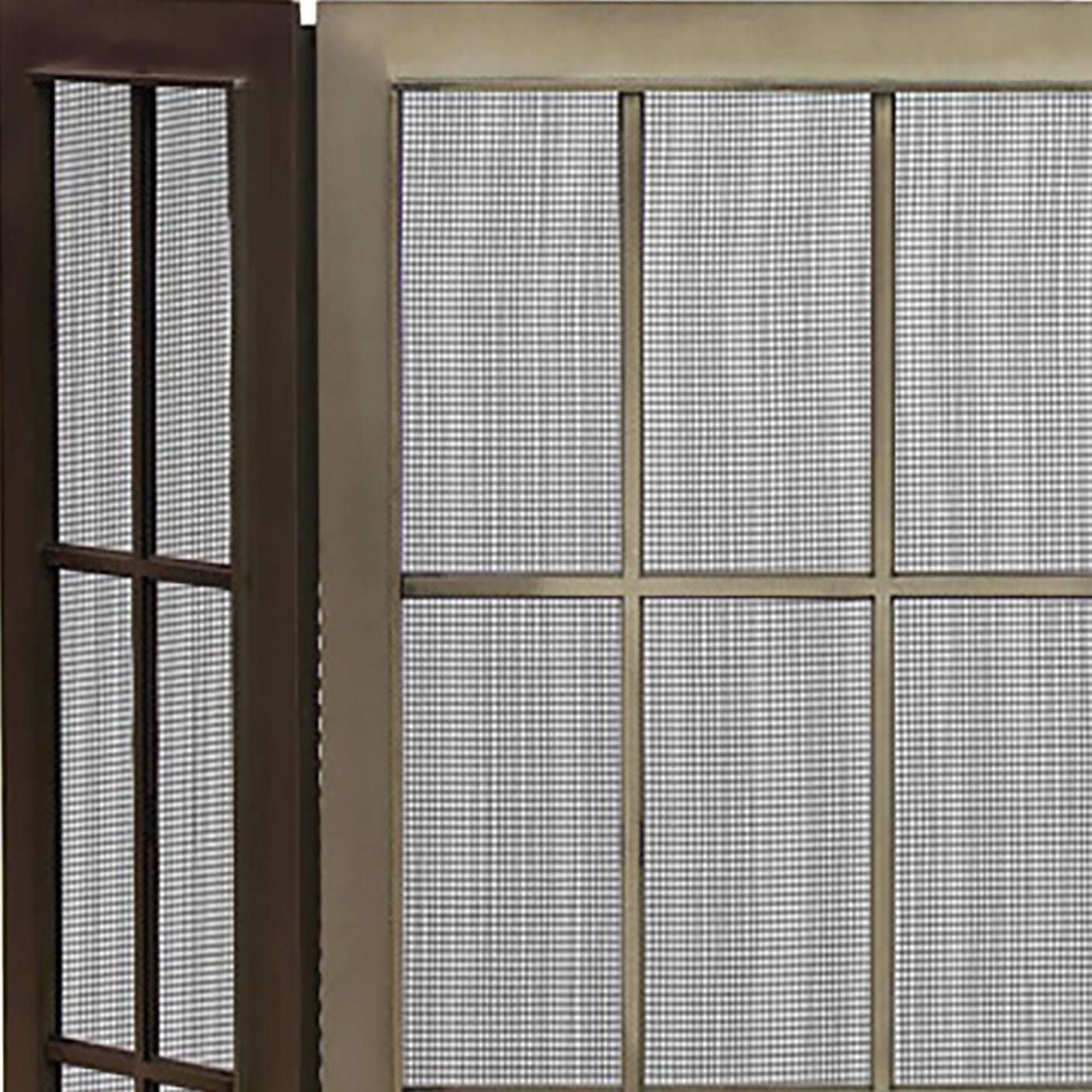 Free Standing Fireplace Screen Custom Made Industrial Triple Panel - ExceptionalFire