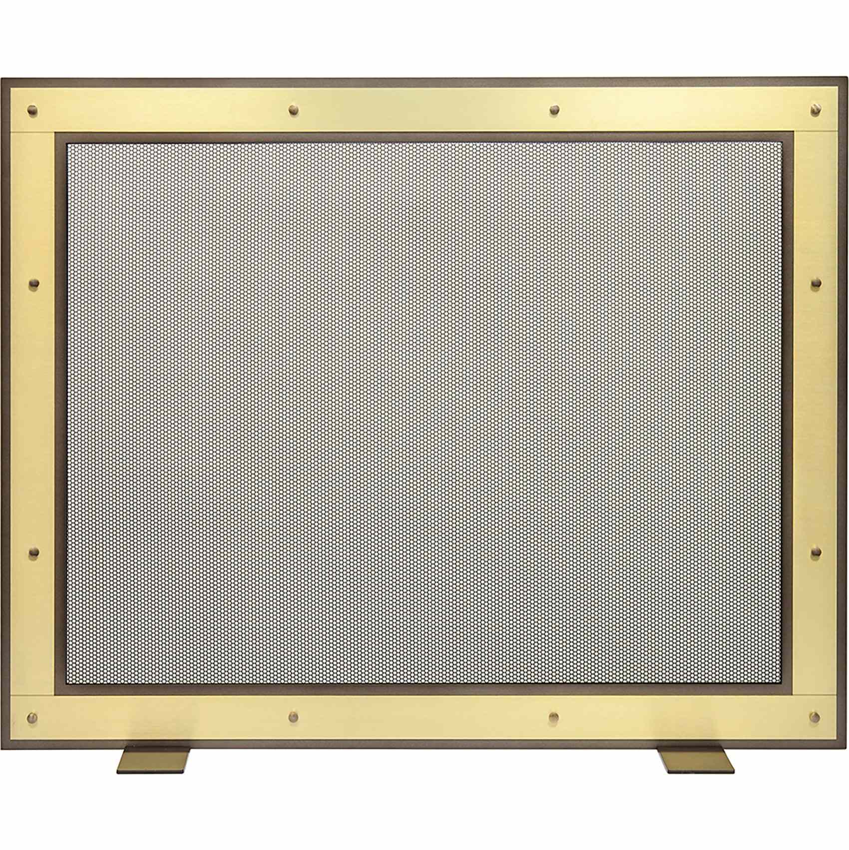Free Standing Fireplace Screen Custom Made Layered Manhattan Rectangle - ExceptionalFire