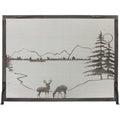 Free Standing Fireplace Screen Custom Made Traditional Rectangle Whitetail Design