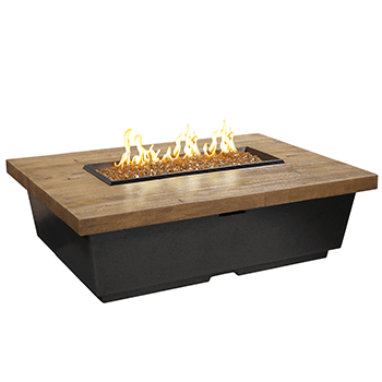 French Barrel Oak Contempo Rectangle Firetable - ExceptionalFire
