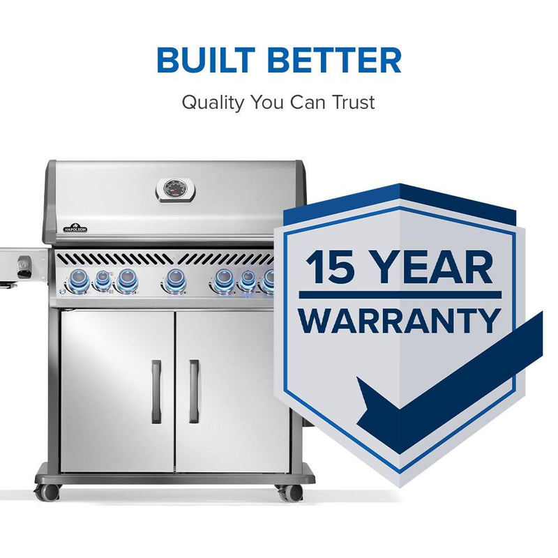 Napoleon Rogue PRO-S 625 RSIB Gas Grill with Infrared Side & Rear Burner - Stainless Steel