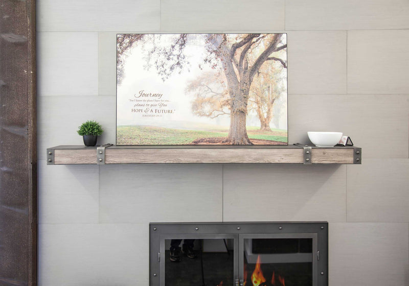 Fully Customizable Floating Shelves Transitional Wood+Metal in 25+ Finishes and Any Size - ExceptionalFire