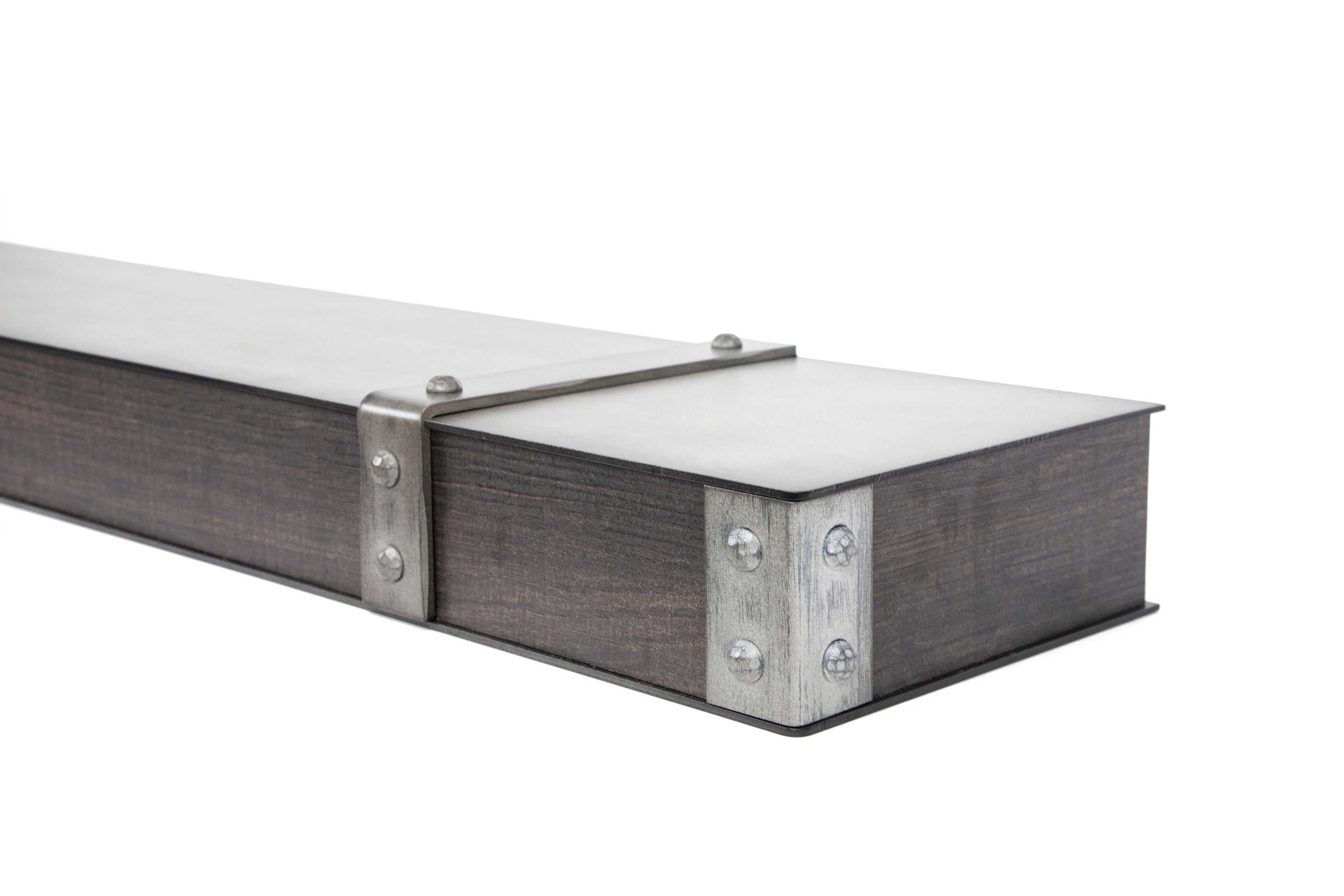 Fully Customizable Floating Shelves Transitional Wood+Metal in 25+ Finishes and Any Size - ExceptionalFire